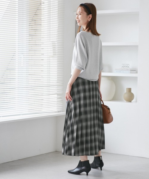 ROPE' PICNIC（ロペピクニック）の「チェック柄プリーツスカート（スカート・レディース・ブラック系その他/モスグリーン/キャメル・FREE）」の6枚目の写真