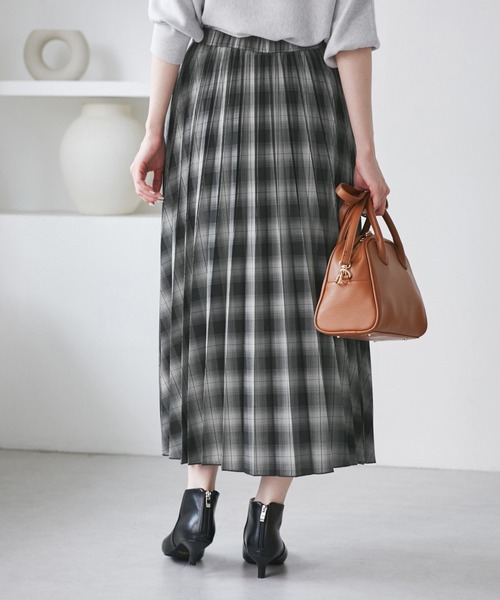 ROPE' PICNIC（ロペピクニック）の「チェック柄プリーツスカート（スカート・レディース・ブラック系その他/モスグリーン/キャメル・FREE）」の8枚目の写真
