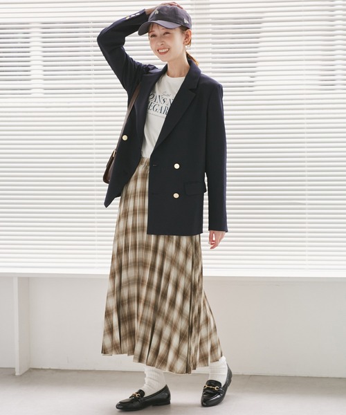 ROPE' PICNIC（ロペピクニック）の「チェック柄プリーツスカート（スカート・レディース・ブラック系その他/モスグリーン/キャメル・FREE）」の13枚目の写真