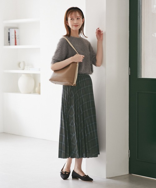 ROPE' PICNIC（ロペピクニック）の「チェック柄プリーツスカート（スカート・レディース・ブラック系その他/モスグリーン/キャメル・FREE）」の21枚目の写真