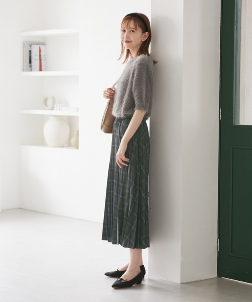 ROPE' PICNIC（ロペピクニック）の「チェック柄プリーツスカート（スカート・レディース・ブラック系その他/モスグリーン/キャメル・FREE）」の22枚目の写真