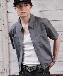 GRADATION PROCESSING ZIP SHIRT/グラデーション加工ジップシャツ