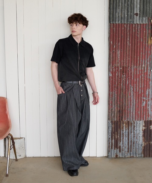 kutir（クティール）の「GRADATION PROCESSING ZIP SHIRT／グラデーション加工ジップシャツ（シャツ/ブラウス・メンズ・ブラック/グレー/ボルドー・LARGE/MEDIUM）」の11枚目の写真