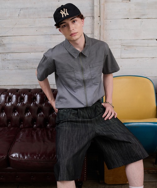 kutir（クティール）の「GRADATION PROCESSING ZIP SHIRT／グラデーション加工ジップシャツ（シャツ/ブラウス・メンズ・ブラック/グレー/ボルドー・LARGE/MEDIUM）」の16枚目の写真