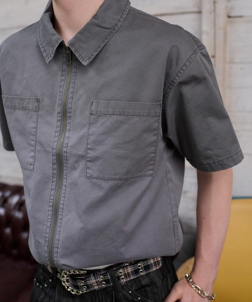 kutir（クティール）の「GRADATION PROCESSING ZIP SHIRT／グラデーション加工ジップシャツ（シャツ/ブラウス・メンズ・ブラック/グレー/ボルドー・LARGE/MEDIUM）」の15枚目の写真