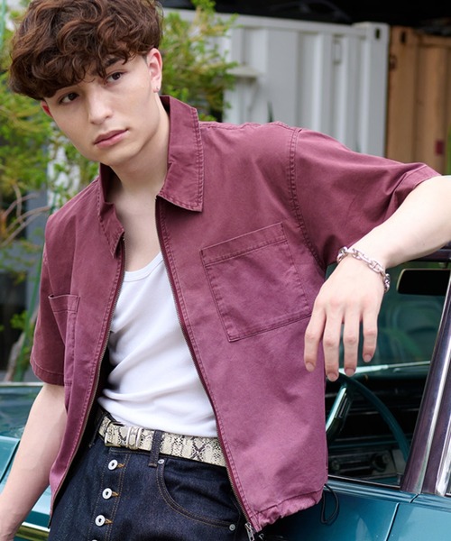 kutir（クティール）の「GRADATION PROCESSING ZIP SHIRT／グラデーション加工ジップシャツ（シャツ/ブラウス・メンズ・ブラック/グレー/ボルドー・LARGE/MEDIUM）」の21枚目の写真