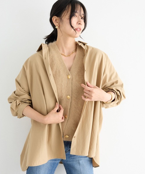 BARNYARDSTORM(バンヤードストーム)の「BARNYARDSTORM / サイドスリットワイドシャツ/ マシンウォッシャブル(シャツ/ブラウス・レディース・ブルー/ホワイト/ベージュ・FREE)」の18枚目の写真