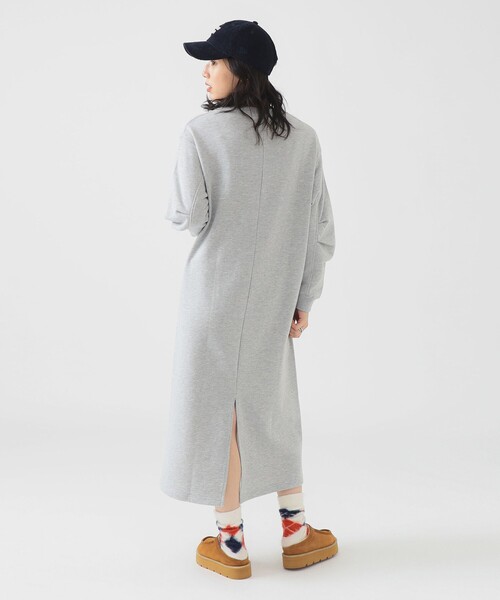 正規品♡ロゴ裏毛ワンピース♡チャコールグレー セール】袖フォルム 裏毛 ワンピース (洗濯可)（ワンピース）｜B:MING