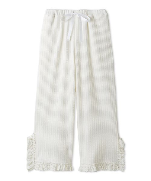 フリルレースカットロングパンツ（ルームウェア/パジャマ