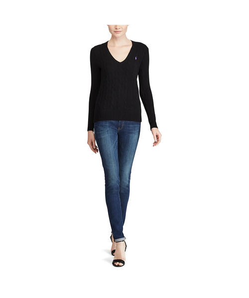 POLO RALPH LAUREN（ポロ ラルフ ローレン）の「ウール ブレンド Vネック セーター（ニット/セーター・レディース・レッド/ブラック/ブルー・X-LARGE/X-SMALL/SMALL/MEDIUM/LARGE）」の18枚目の写真