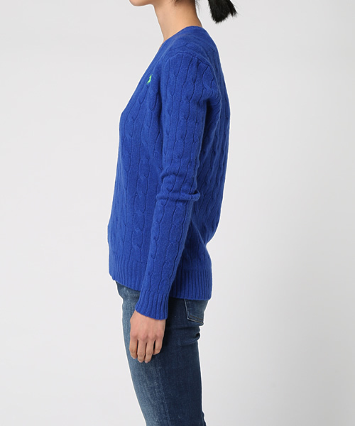 POLO RALPH LAUREN（ポロ ラルフ ローレン）の「ウール ブレンド Vネック セーター（ニット/セーター・レディース・レッド/ブラック/ブルー・X-LARGE/X-SMALL/SMALL/MEDIUM/LARGE）」の15枚目の写真