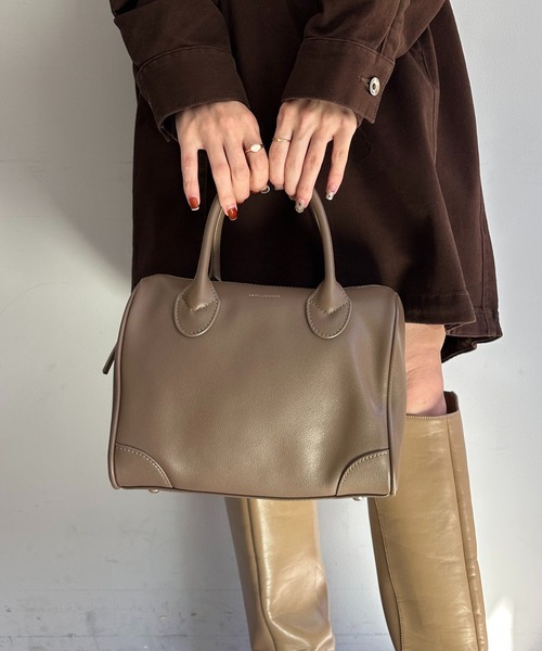 COLLAGE GALLARDAGALANTE（コラージュガリャルダガランテ）の「軽量ミニボストンレザーバッグ/WEB限定（ボストンバッグ・レディース・モカ/ブラック・FREE）」の11枚目の写真