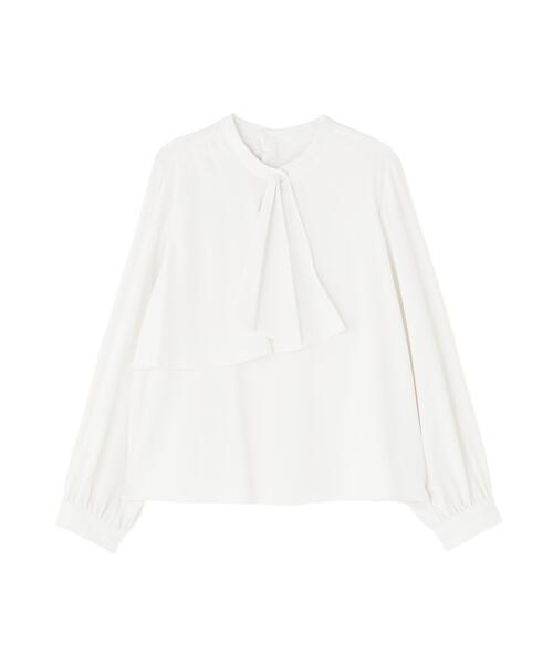 NATURAL BEAUTY BASIC(ナチュラルビューティーベーシック)の「◇アシメラッフルボウブラウス(シャツ/ブラウス・レディース・ラベンダー/ブラウン/オフホワイト・SMALL/MEDIUM)」の10枚目の写真