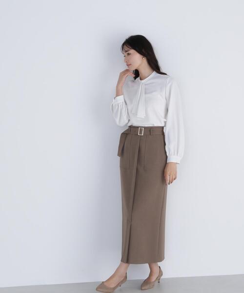 NATURAL BEAUTY BASIC(ナチュラルビューティーベーシック)の「◇アシメラッフルボウブラウス(シャツ/ブラウス・レディース・ラベンダー/ブラウン/オフホワイト・SMALL/MEDIUM)」の11枚目の写真