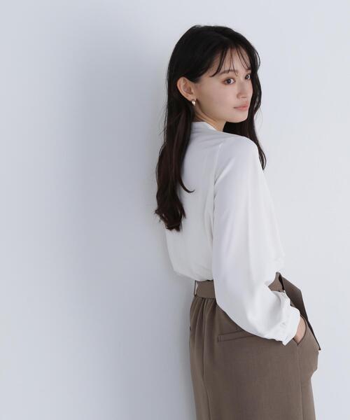 NATURAL BEAUTY BASIC(ナチュラルビューティーベーシック)の「◇アシメラッフルボウブラウス(シャツ/ブラウス・レディース・ラベンダー/ブラウン/オフホワイト・SMALL/MEDIUM)」の12枚目の写真