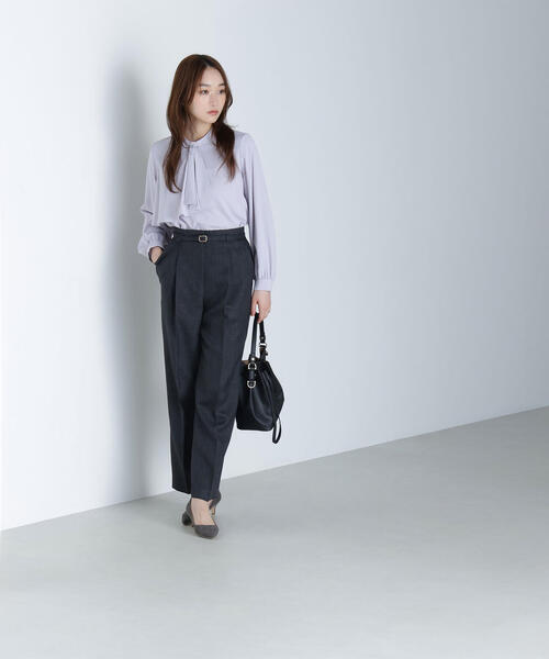 NATURAL BEAUTY BASIC（ナチュラルビューティーベーシック）の「◇アシメラッフルボウブラウス（シャツ/ブラウス・レディース・ラベンダー/ブラウン/オフホワイト・SMALL/MEDIUM）」の15枚目の写真