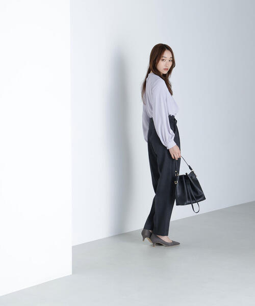 NATURAL BEAUTY BASIC（ナチュラルビューティーベーシック）の「◇アシメラッフルボウブラウス（シャツ/ブラウス・レディース・ラベンダー/ブラウン/オフホワイト・SMALL/MEDIUM）」の19枚目の写真