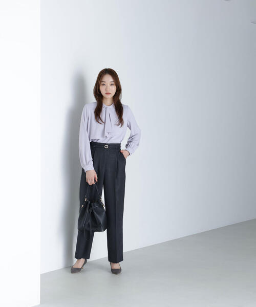 NATURAL BEAUTY BASIC（ナチュラルビューティーベーシック）の「◇アシメラッフルボウブラウス（シャツ/ブラウス・レディース・ラベンダー/ブラウン/オフホワイト・SMALL/MEDIUM）」の21枚目の写真