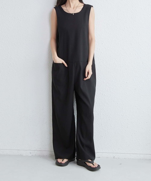 MAISON DE THERESE（メゾン ド テレーズ）の「バックオープンノースリーブオールインワン（つなぎ/オールインワン・レディース・ブラック/ブラウン・FREE）」の3枚目の写真