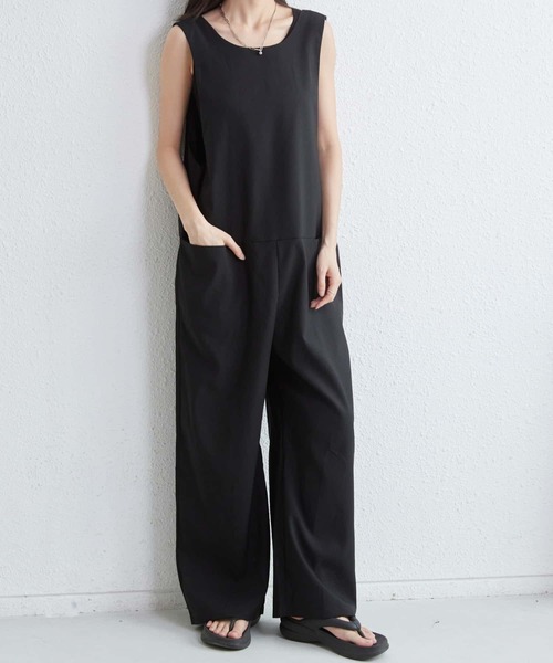 MAISON DE THERESE（メゾン ド テレーズ）の「バックオープンノースリーブオールインワン（つなぎ/オールインワン・レディース・ブラック/ブラウン・FREE）」の4枚目の写真