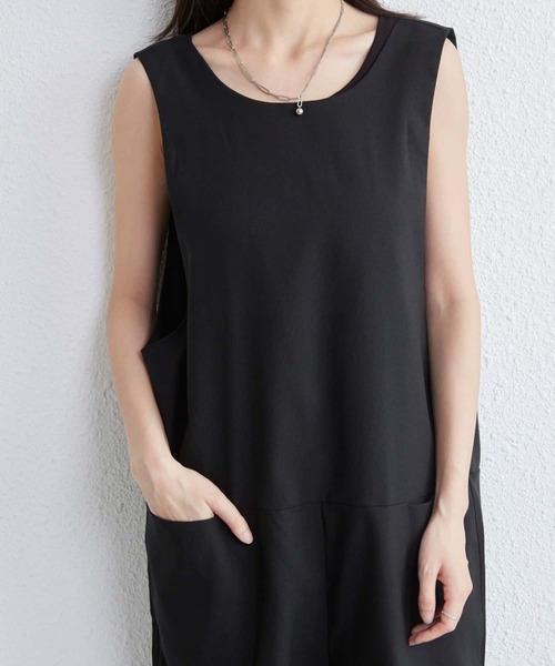 MAISON DE THERESE（メゾン ド テレーズ）の「バックオープンノースリーブオールインワン（つなぎ/オールインワン・レディース・ブラック/ブラウン・FREE）」の6枚目の写真