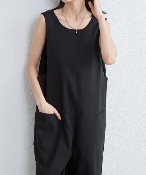 MAISON DE THERESE（メゾン ド テレーズ）の「バックオープンノースリーブオールインワン（つなぎ/オールインワン・レディース・ブラック/ブラウン・FREE）」の7枚目の写真