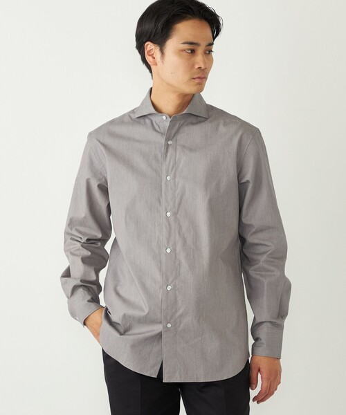 SHIPS Colors:デニム ワイドカラー シャツ◇（シャツ/ブラウス