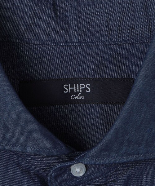 SHIPS Colors(シップス カラーズ)の「デニム ワイドカラー シャツ◇(シャツ/ブラウス・メンズ・ネイビー/ライトブルー/グレー/ブラック/グレー系/コバルトブルー/スカイブルー・SMALL/MEDIUM/LARGE/X-LARGE)」の21枚目の写真