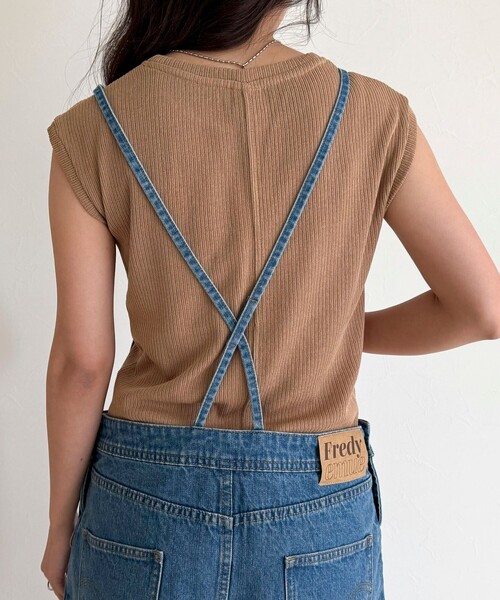 fredy emue（フレディエミュ）の「デニムサロペットチュニック（サロペット/オーバーオール・レディース・ブラック/ブルー・38）」の13枚目の写真