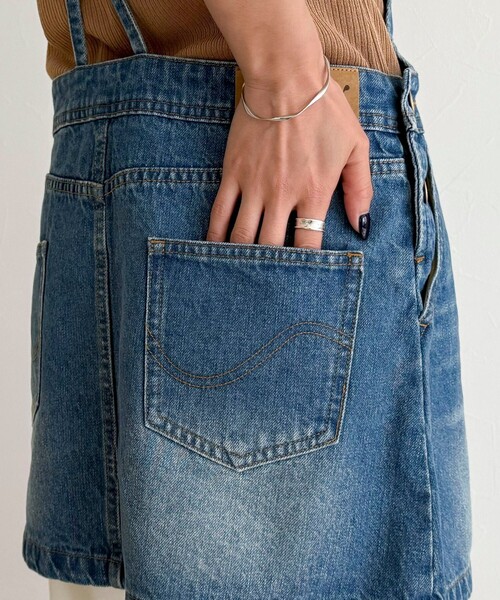 fredy emue（フレディエミュ）の「デニムサロペットチュニック（サロペット/オーバーオール・レディース・ブラック/ブルー・38）」の15枚目の写真