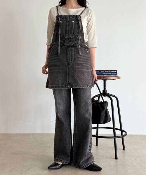 fredy emue（フレディエミュ）の「デニムサロペットチュニック（サロペット/オーバーオール・レディース・ブラック/ブルー・38）」の19枚目の写真