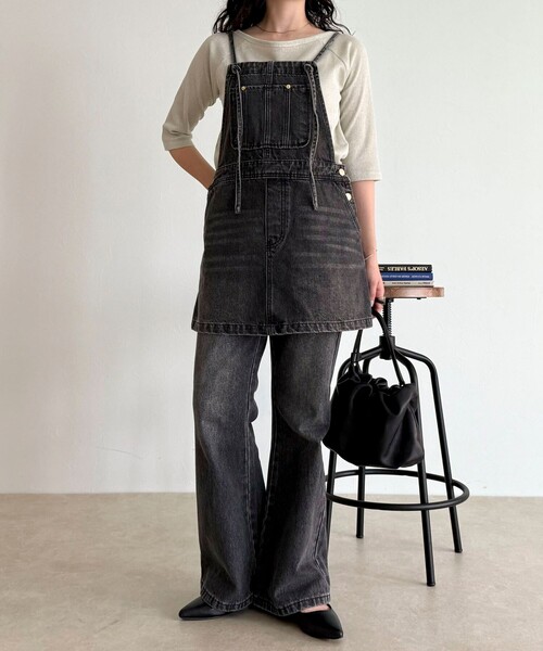 fredy emue（フレディエミュ）の「デニムサロペットチュニック（サロペット/オーバーオール・レディース・ブラック/ブルー・38）」の20枚目の写真