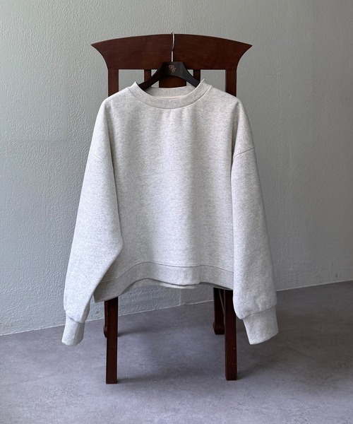 PUAL CE CIN（ピュアルセシン）の「裏起毛ショートプルオーバー（スウェット・レディース・オートミール/ピンク/レッド/グレー/ブラック・FREE）」の6枚目の写真