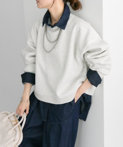 PUAL CE CIN（ピュアルセシン）の「裏起毛ショートプルオーバー（スウェット・レディース・オートミール/ピンク/レッド/グレー/ブラック・FREE）」の11枚目の写真