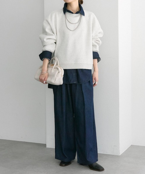 PUAL CE CIN（ピュアルセシン）の「裏起毛ショートプルオーバー（スウェット・レディース・オートミール/ピンク/レッド/グレー/ブラック・FREE）」の12枚目の写真