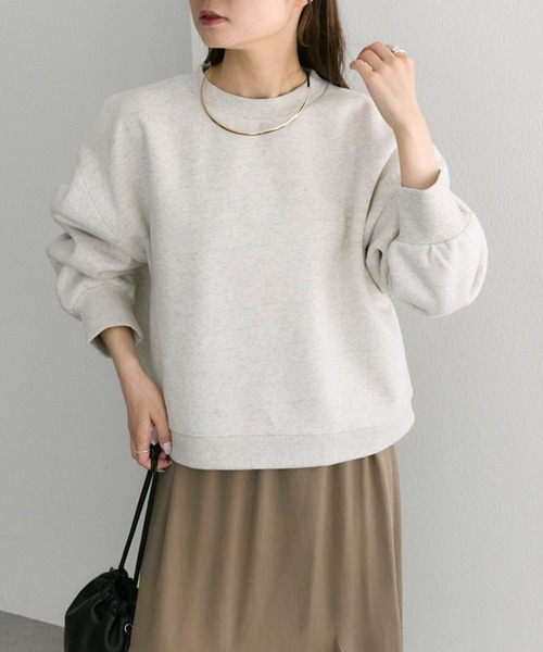 PUAL CE CIN（ピュアルセシン）の「裏起毛ショートプルオーバー（スウェット・レディース・オートミール/ピンク/レッド/グレー/ブラック・FREE）」の14枚目の写真