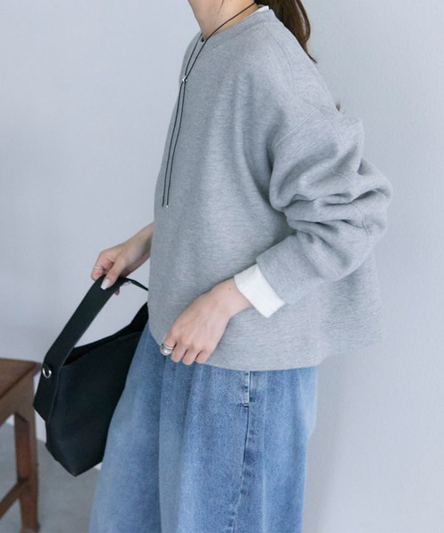 PUAL CE CIN（ピュアルセシン）の「裏起毛ショートプルオーバー（スウェット・レディース・オートミール/ピンク/レッド/グレー/ブラック・FREE）」の18枚目の写真