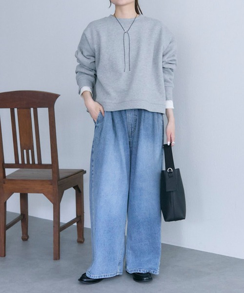 PUAL CE CIN（ピュアルセシン）の「裏起毛ショートプルオーバー（スウェット・レディース・オートミール/ピンク/レッド/グレー/ブラック・FREE）」の19枚目の写真