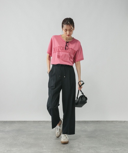 GLOBAL WORK（グローバルワーク）の「ピグメントカレッジプルオーバー/581155（Tシャツ/カットソー・レディース・ピンク/ネイビー/チャコールグレー/グレイッシュベージュ・MEDIUM/LARGE）」の15枚目の写真