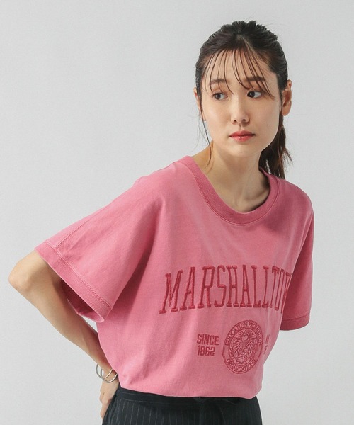 GLOBAL WORK（グローバルワーク）の「ピグメントカレッジプルオーバー/581155（Tシャツ/カットソー・レディース・ピンク/ネイビー/チャコールグレー/グレイッシュベージュ・MEDIUM/LARGE）」の17枚目の写真