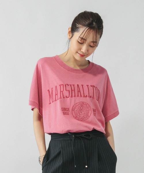 GLOBAL WORK（グローバルワーク）の「ピグメントカレッジプルオーバー/581155（Tシャツ/カットソー・レディース・ピンク/ネイビー/チャコールグレー/グレイッシュベージュ・MEDIUM/LARGE）」の18枚目の写真