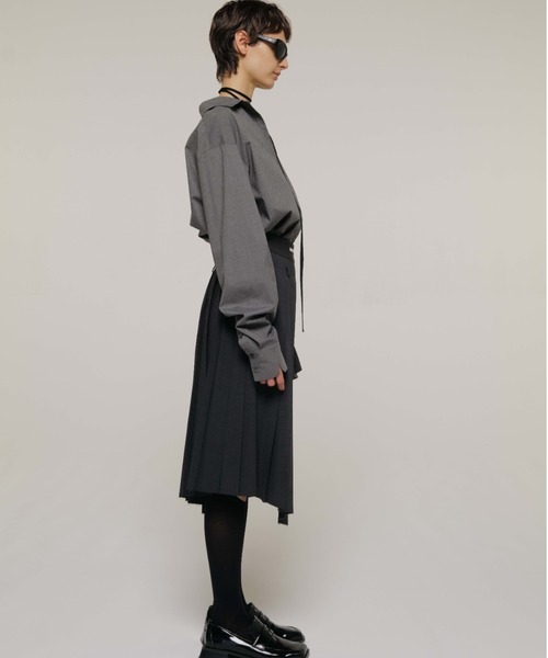 JOSE MOON（ジョゼムーン）の「SCREW PLEATS SKIRT/スクリュープリーツスカート（スカート・レディース・チャコールグレー/ブラック/カーキ・36/38）」の7枚目の写真