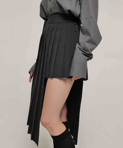 JOSE MOON（ジョゼムーン）の「SCREW PLEATS SKIRT/スクリュープリーツスカート（スカート・レディース・チャコールグレー/ブラック/カーキ・36/38）」の10枚目の写真