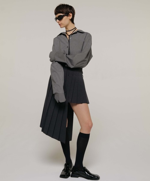 JOSE MOON（ジョゼムーン）の「SCREW PLEATS SKIRT/スクリュープリーツスカート（スカート・レディース・チャコールグレー/ブラック/カーキ・36/38）」の6枚目の写真