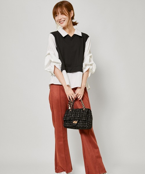 GORGE(ゴージ)の「《フェイクレイヤード×タック袖》レディース テレコドッキングトップス 長袖 春秋冬(Tシャツ/カットソー・レディース・その他4/その他3/オフホワイト/その他5・F)」の19枚目の写真