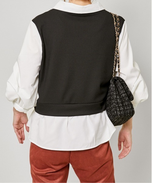 GORGE(ゴージ)の「《フェイクレイヤード×タック袖》レディース テレコドッキングトップス 長袖 春秋冬(Tシャツ/カットソー・レディース・その他4/その他3/オフホワイト/その他5・F)」の6枚目の写真