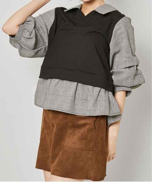 GORGE(ゴージ)の「《フェイクレイヤード×タック袖》レディース テレコドッキングトップス 長袖 春秋冬(Tシャツ/カットソー・レディース・その他4/その他3/オフホワイト/その他5・F)」の9枚目の写真