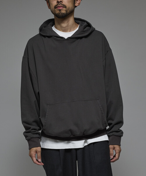 Firsthand（ファーストハンド）の「Firsthand/ファーストハンド 配色 リラックスフィット プルオーバーフーディ / ダブルフェイス（パーカー・メンズ・グレー/チャコールグレー/ブラック・M/L）」の14枚目の写真