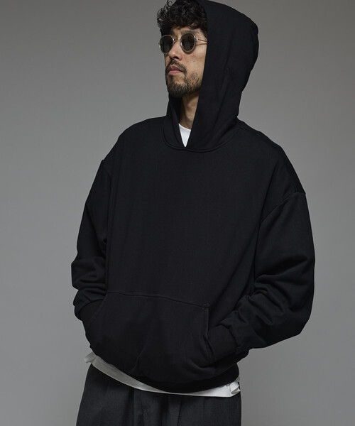 Firsthand（ファーストハンド）の「Firsthand/ファーストハンド 配色 リラックスフィット プルオーバーフーディ / ダブルフェイス（パーカー・メンズ・グレー/チャコールグレー/ブラック・M/L）」の15枚目の写真