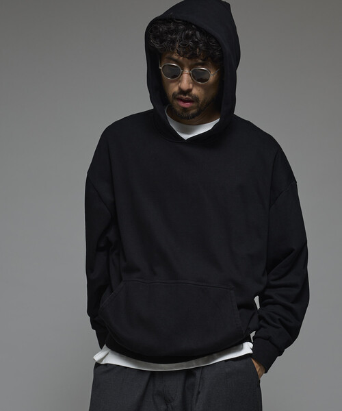 Firsthand（ファーストハンド）の「Firsthand/ファーストハンド 配色 リラックスフィット プルオーバーフーディ / ダブルフェイス（パーカー・メンズ・グレー/チャコールグレー/ブラック・M/L）」の16枚目の写真